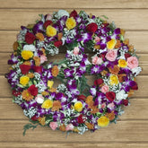 Colourful orchid wreath